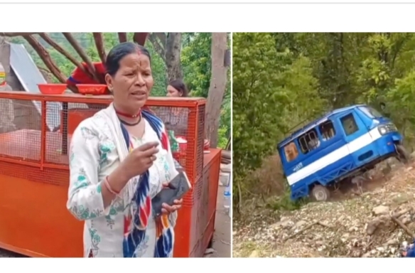 कैलालीमा महिलाले खुद्रा सामान बेच्न प्रयोग गर्ने टेम्पो वन कर्मचारीले भिरबाट खसालिदिए
