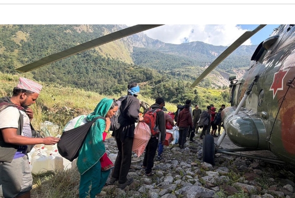 बूढीगण्डकी बाढी : प्रभावित क्षेत्रबाट एक हजार बढीको हवाई उद्धार